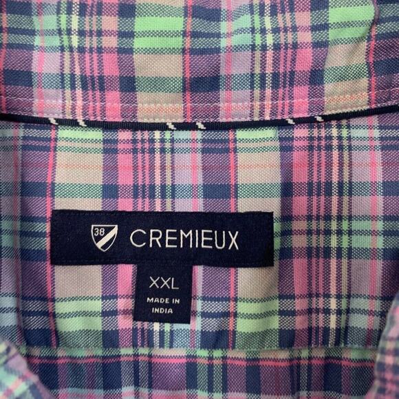 Cremieux Shirt Mens XXL 2XL Pink Blue Mint Cotton Check Button Down Short Sleeve - Picture 5 of 11